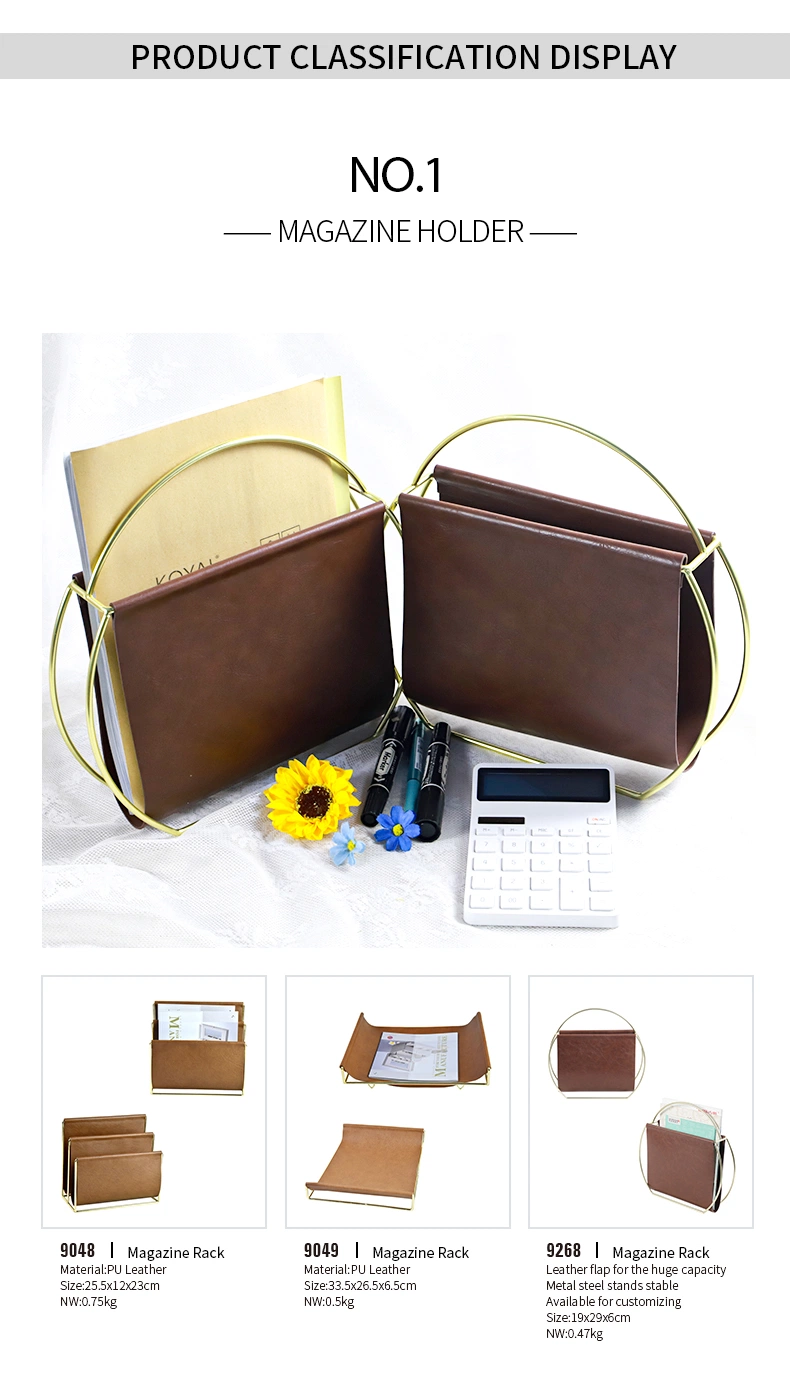 2023 New Design Wholesale PU Leather Office Desktop Organizer Stationery Set