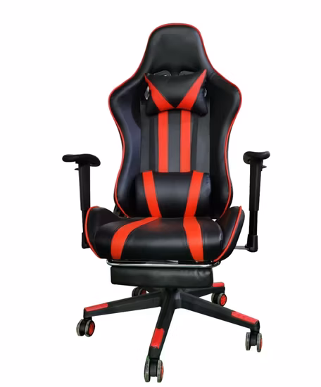 Cadeira de jogos de vendas diretas Silla Gamer de couro reclinável para computador de corrida de escritório com apoio para os pés