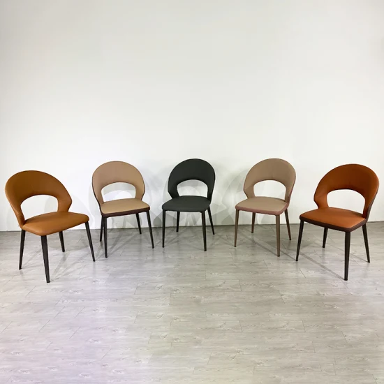 Conjunto de cadeiras de PU de luxo nórdico para apartamento de promoção de novo produto Conjunto de cadeiras de jantar para sala de jantar